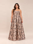 Metallic Floral Jacquard Gown