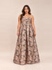 Metallic Floral Jacquard Gown