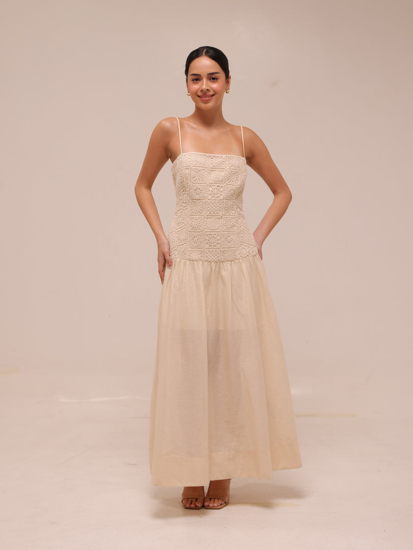 Cara Crochet Midi Dress