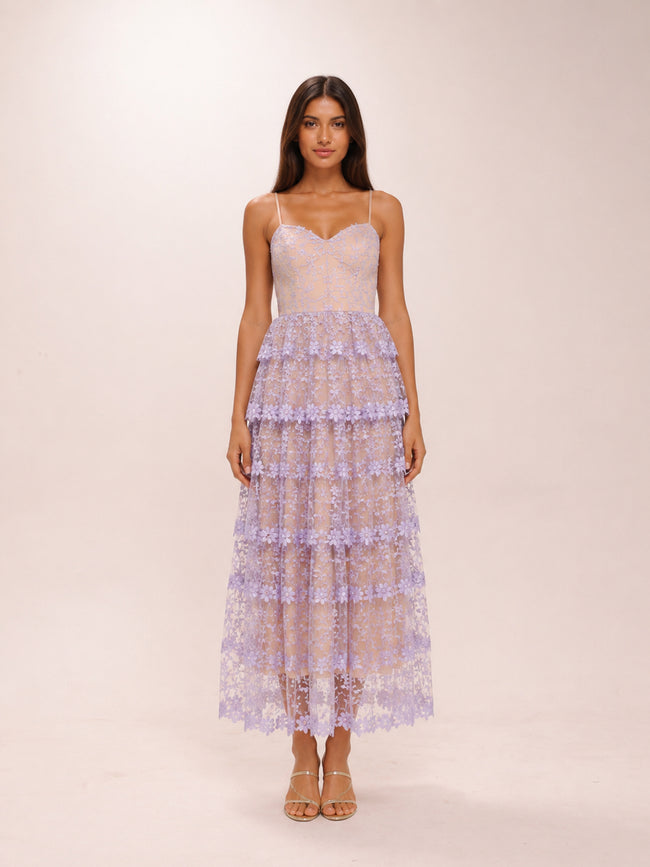 Crochet Layered Midi Dress