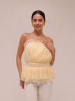 Strapless Tulle Banduea Top Yellow