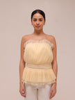 Strapless Tulle Banduea Top Yellow
