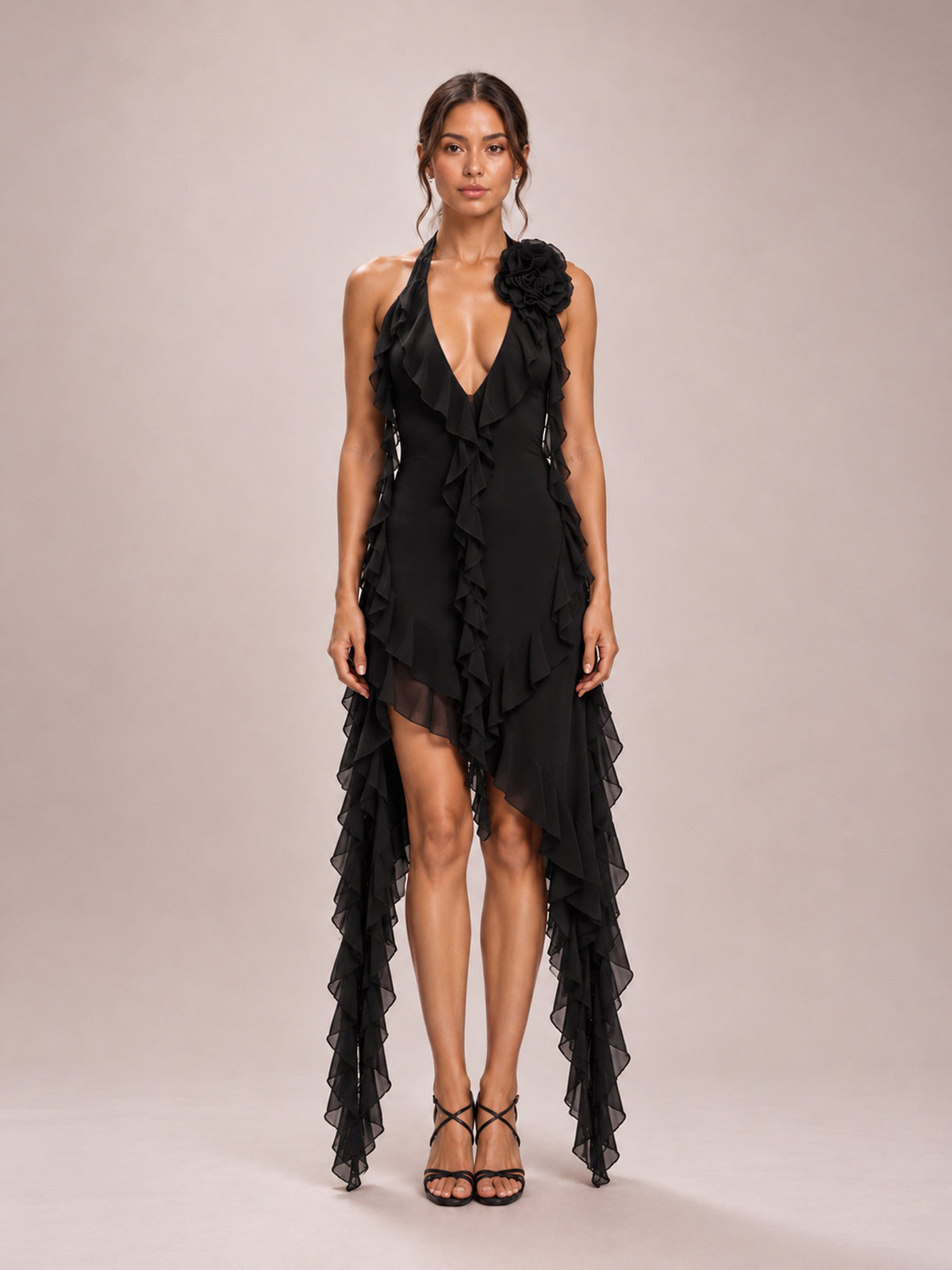 Garden of Eden Mini Dress in Black