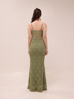 Olive Lace Corset Maxi Dress