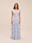 Adriana Silk Blend Gown in Light Blue