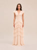 Adriana Silk Blend Gown in Peach