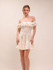 Off-Shoulder Lace Mini Dress