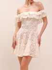 Off-Shoulder Lace Mini Dress