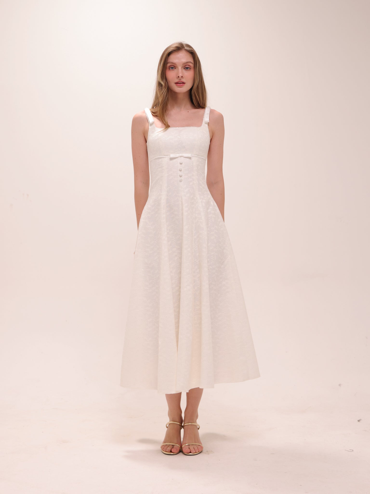 Bow Strap Midi Dress
