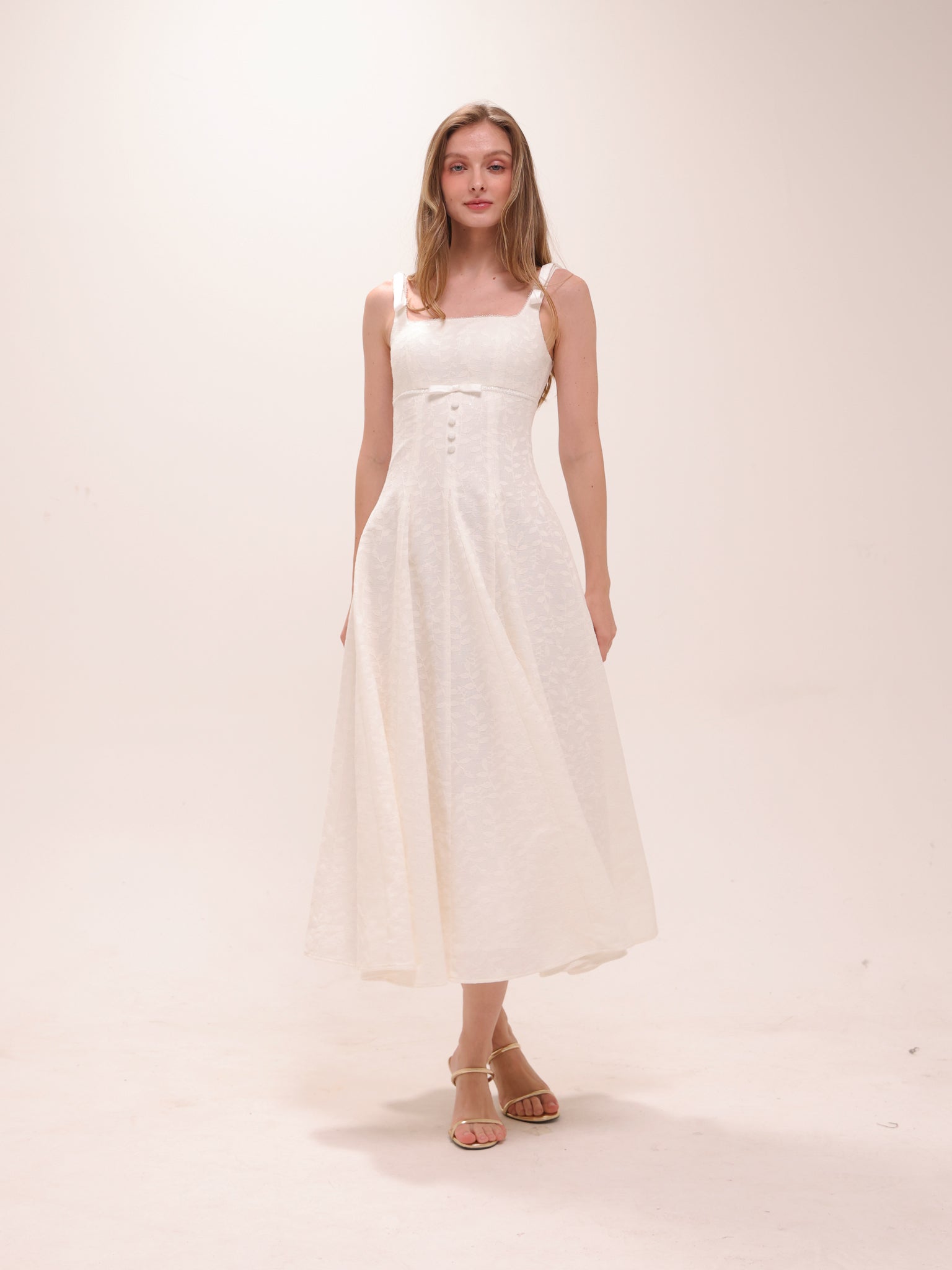 Bow Strap Midi Dress