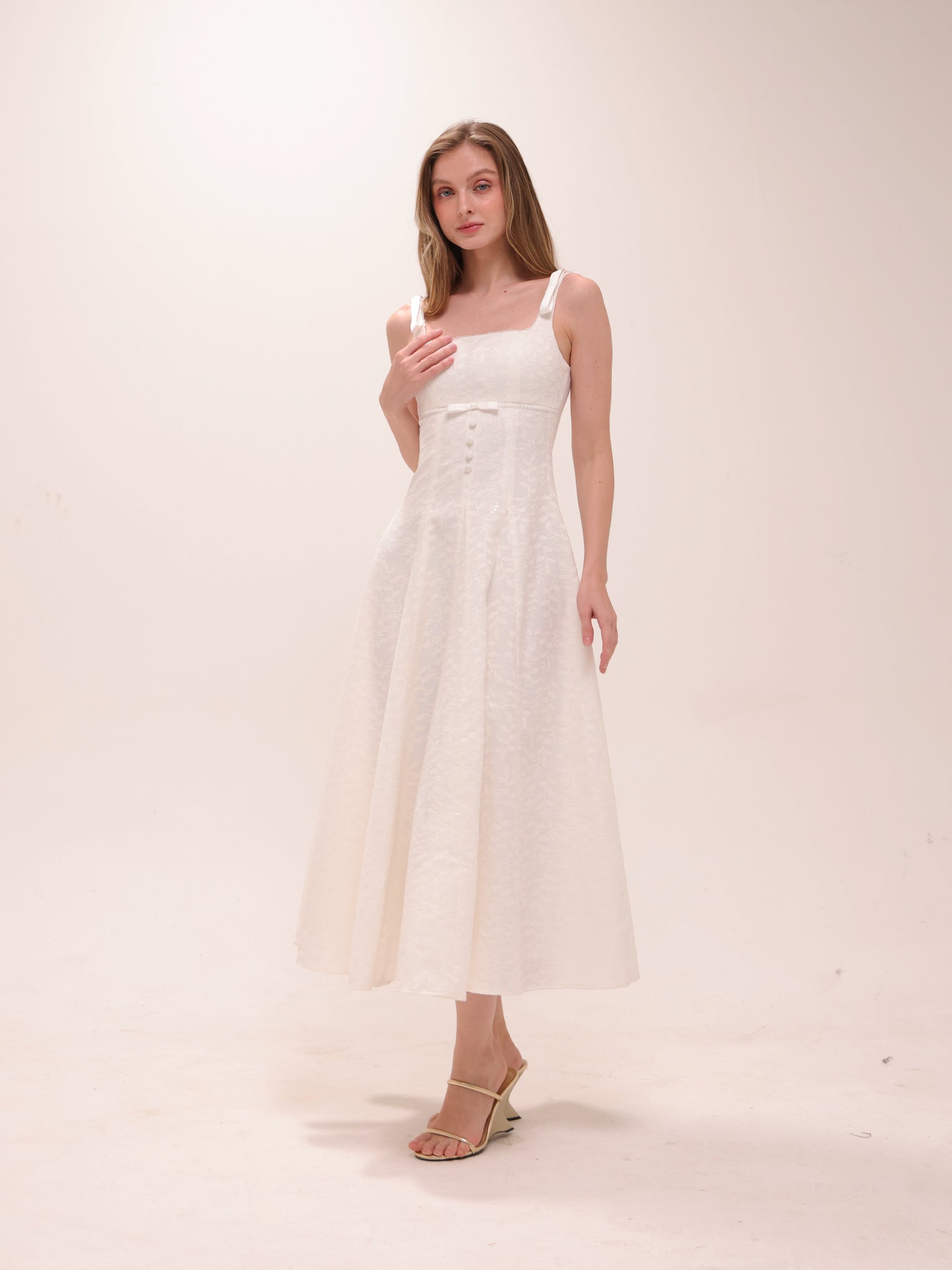 Bow Strap Midi Dress