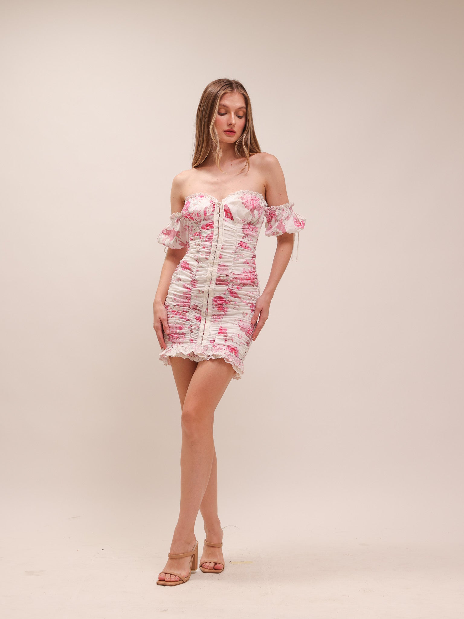 Mills Ruched Mini Dress