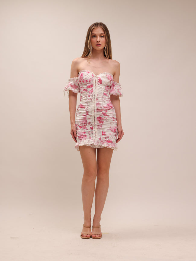 Mills Ruched Mini Dress