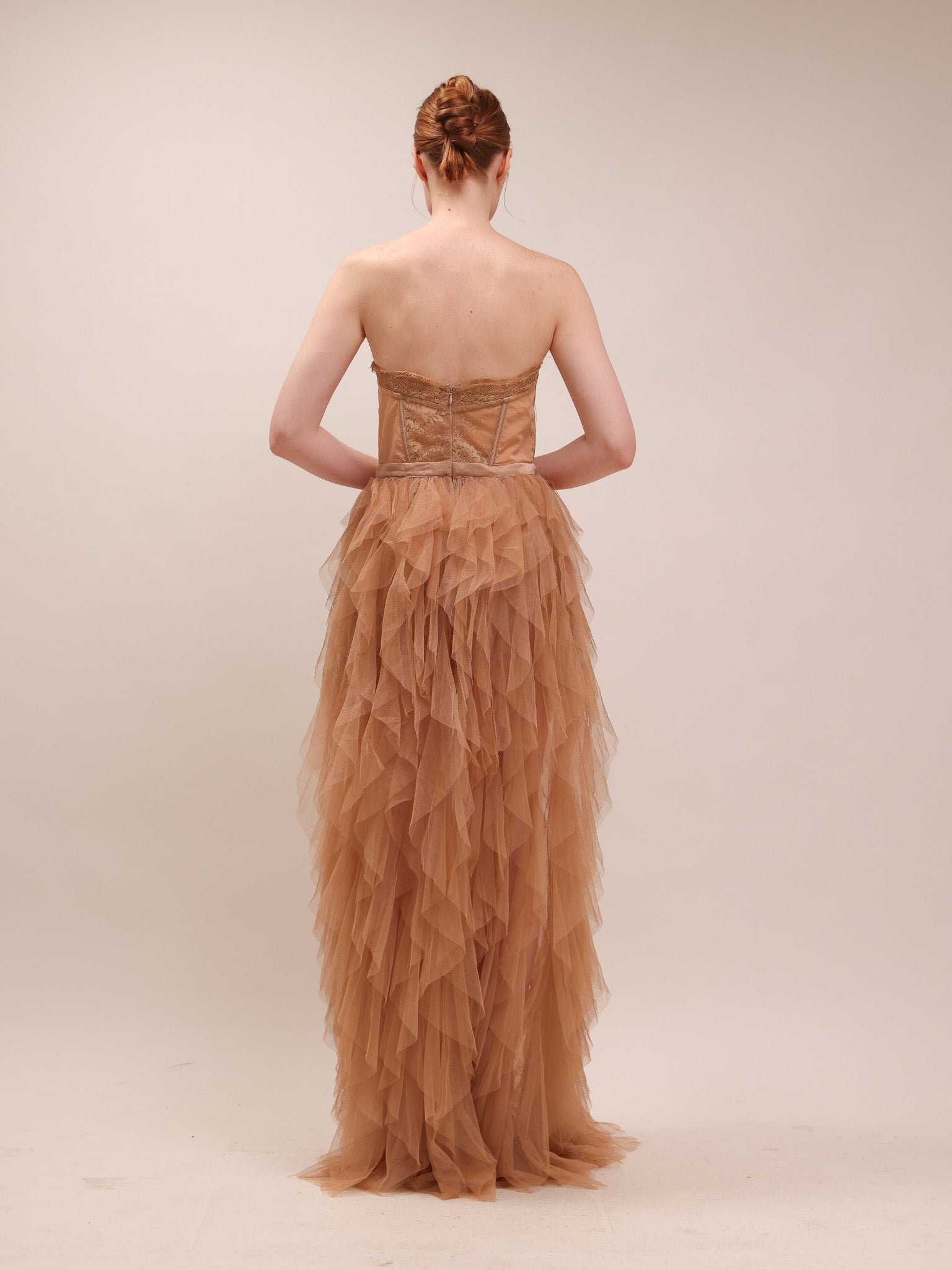 Nude Bustier Tulle Gown