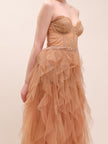 Nude Bustier Tulle Gown