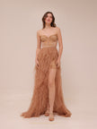 Nude Bustier Tulle Gown