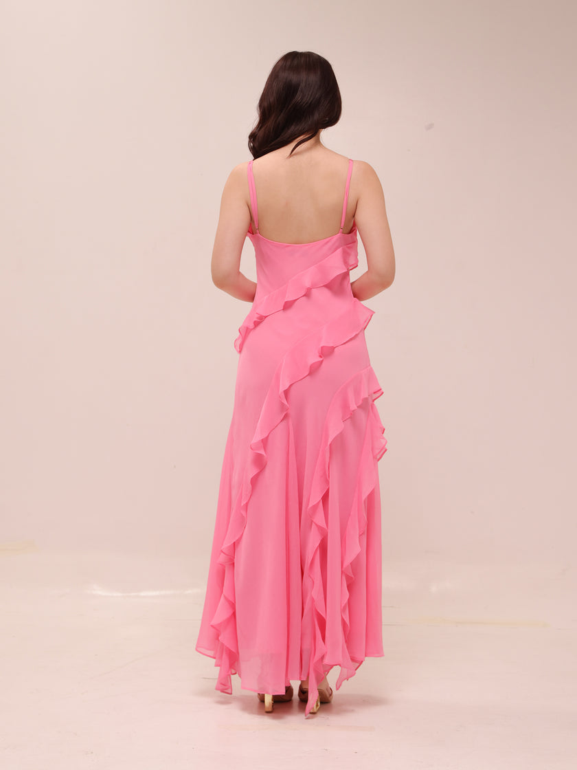 Poppy Ruffled Dress in Pink