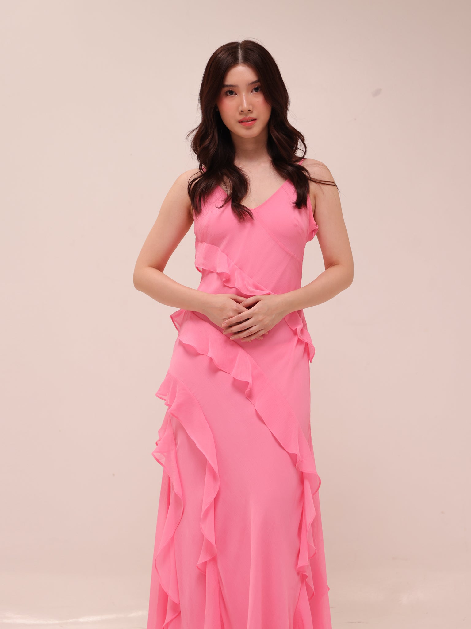 Poppy Ruffled Dress in Pink