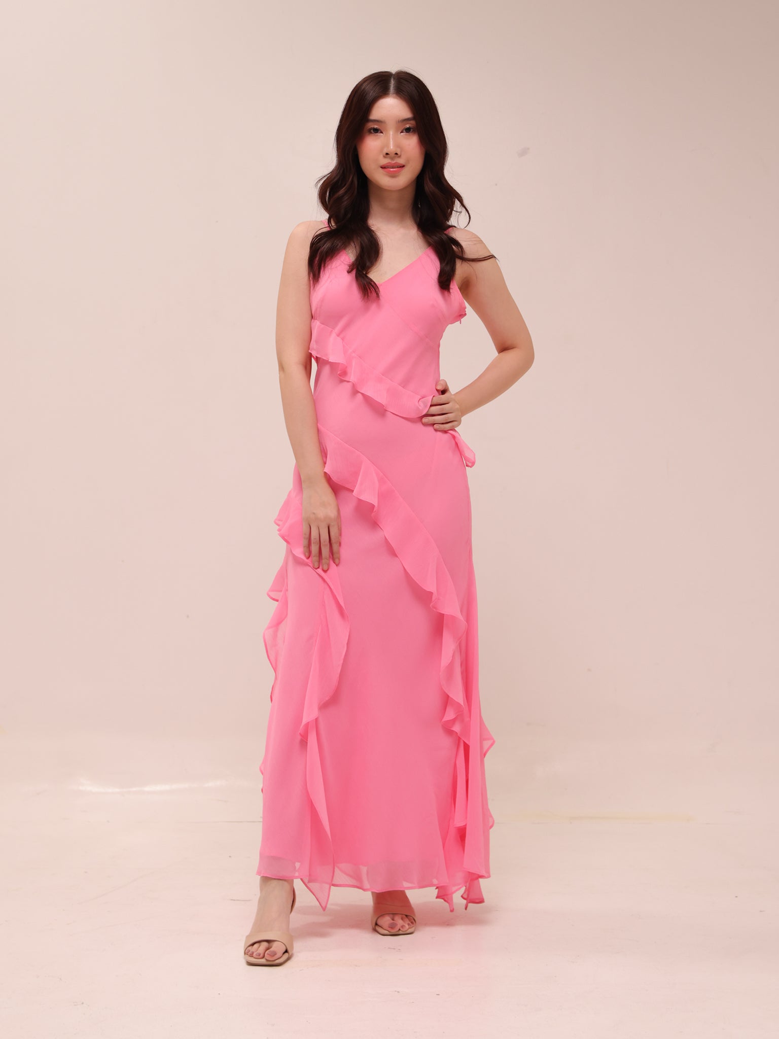 Poppy Ruffled Dress in Pink