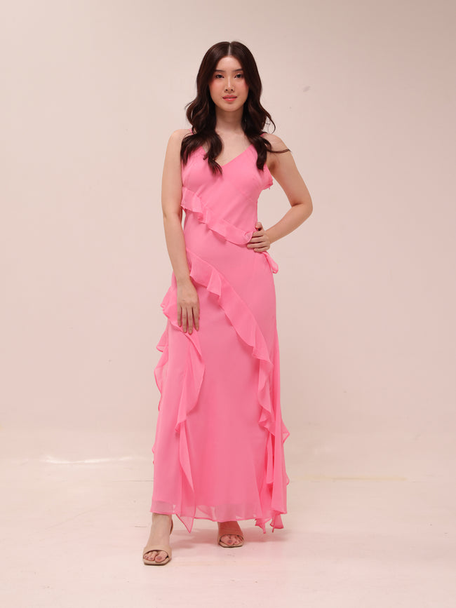 Poppy Ruffled Dress in Pink