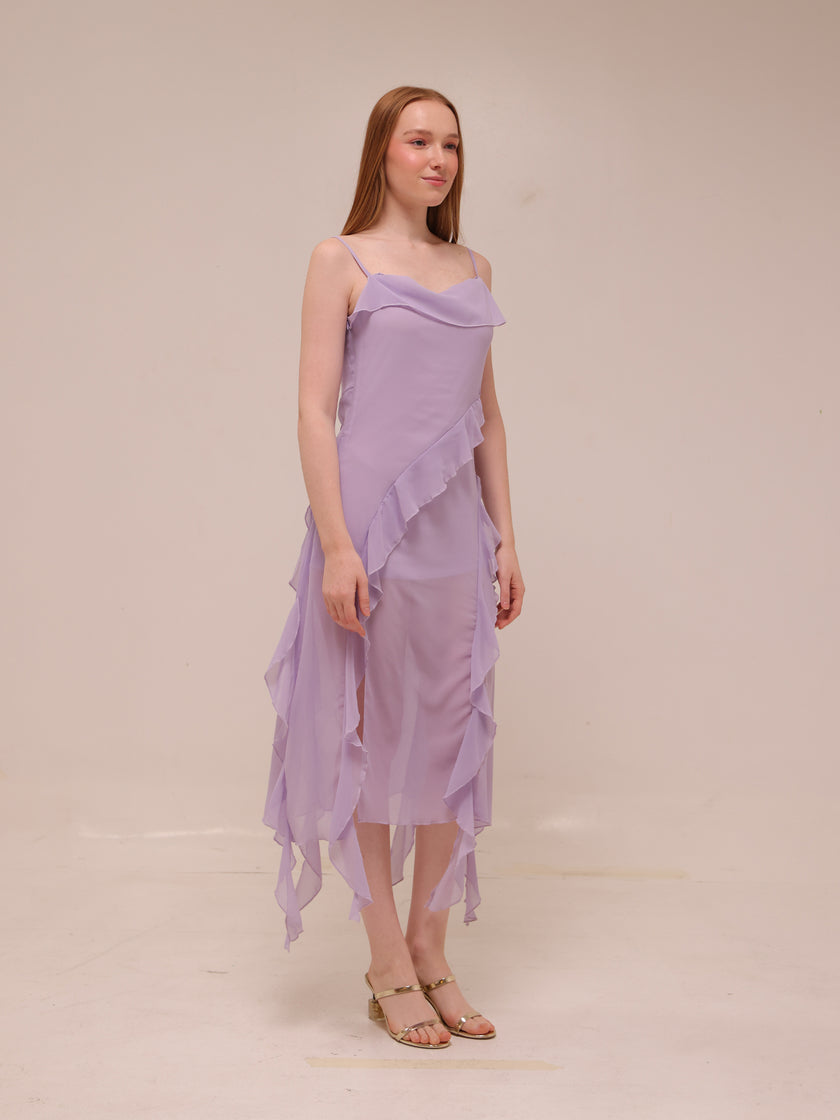 Poppy Asymmetrical Ruffle Dress