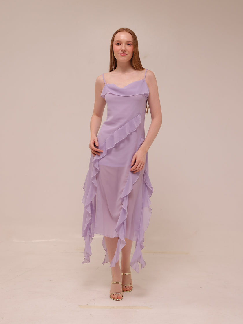 Poppy Asymmetrical Ruffle Dress