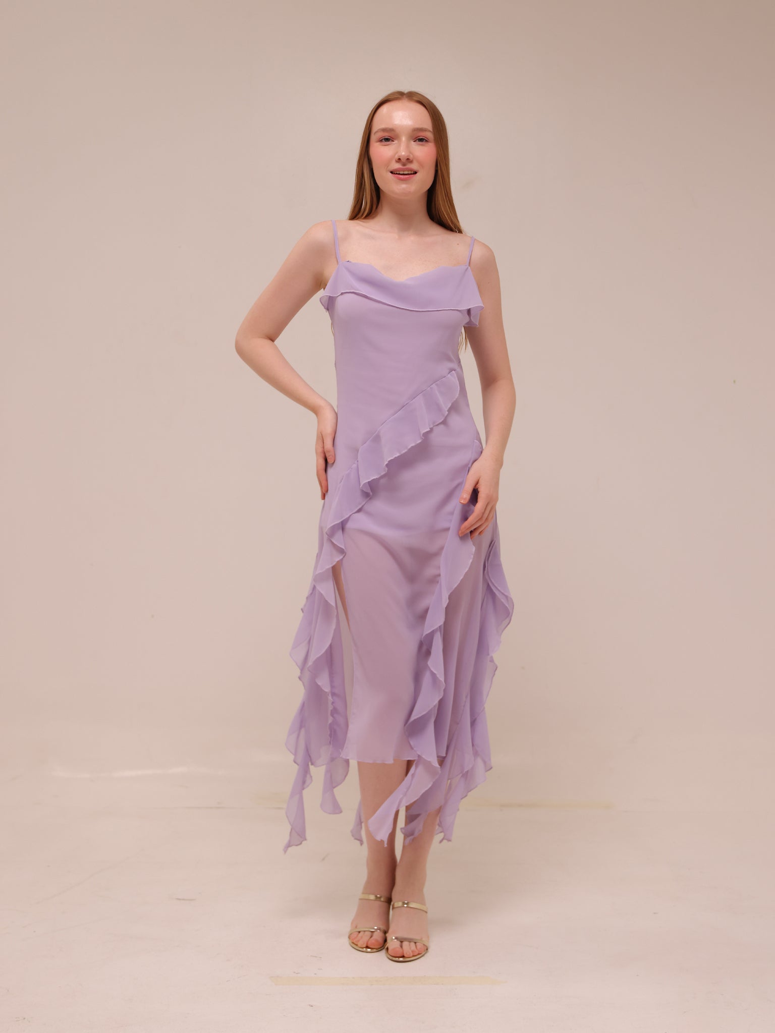 Poppy Asymmetrical Ruffle Dress