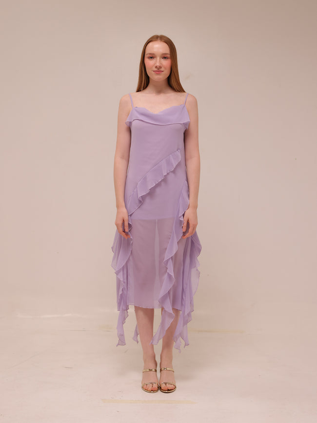Poppy Asymmetrical Ruffle Dress