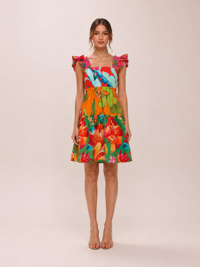Foliage Mix Mini Dress