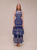 Blue Flower Richelieu Euroflax Premium Linen Midi Dress