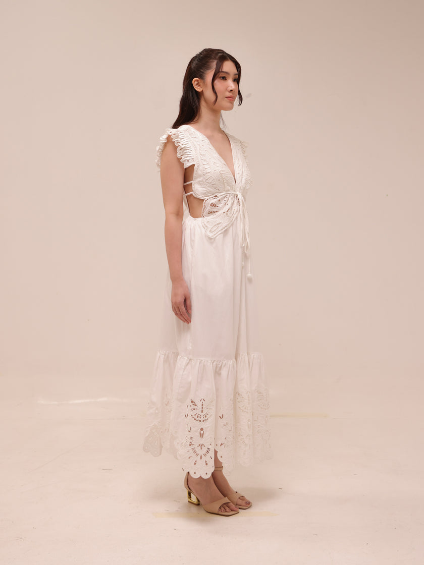 Butterfly Dress in White