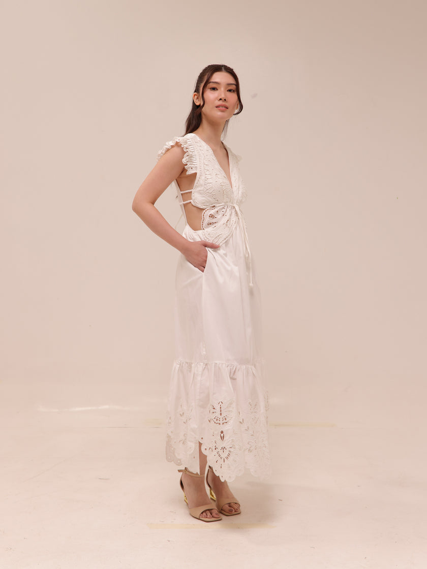 Butterfly Dress in White