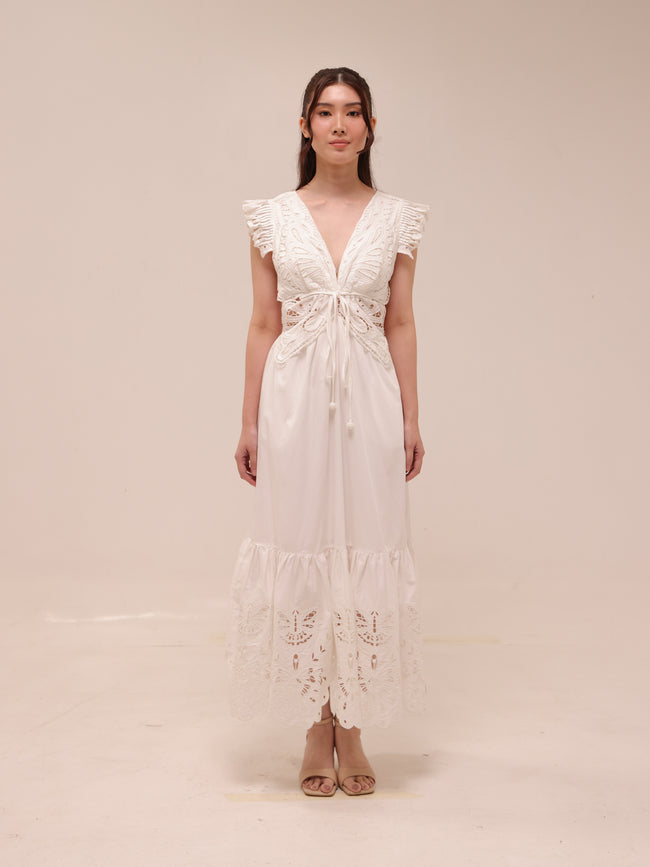Butterfly Dress in White