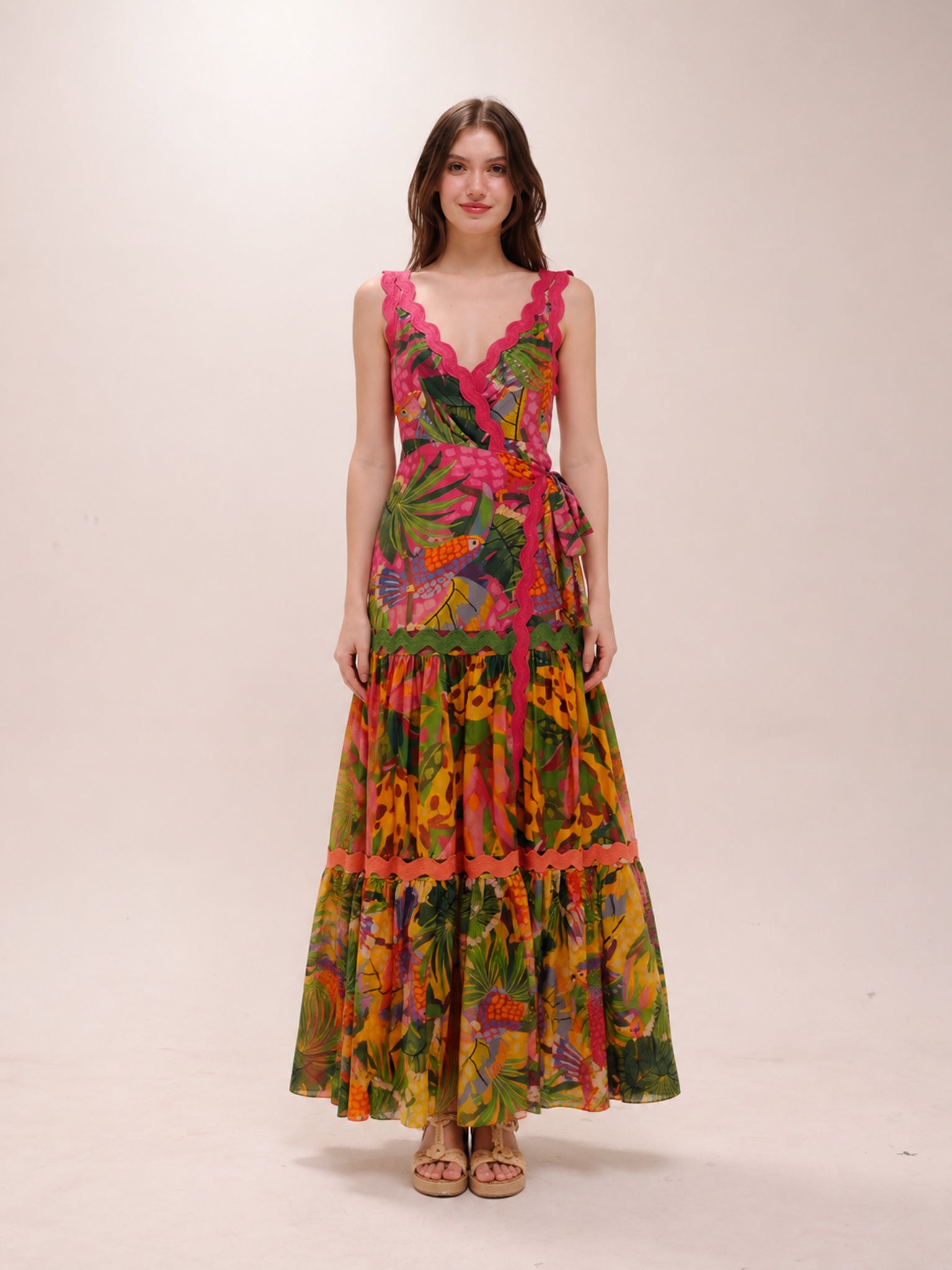 Tropical Parrot Maxi Dress