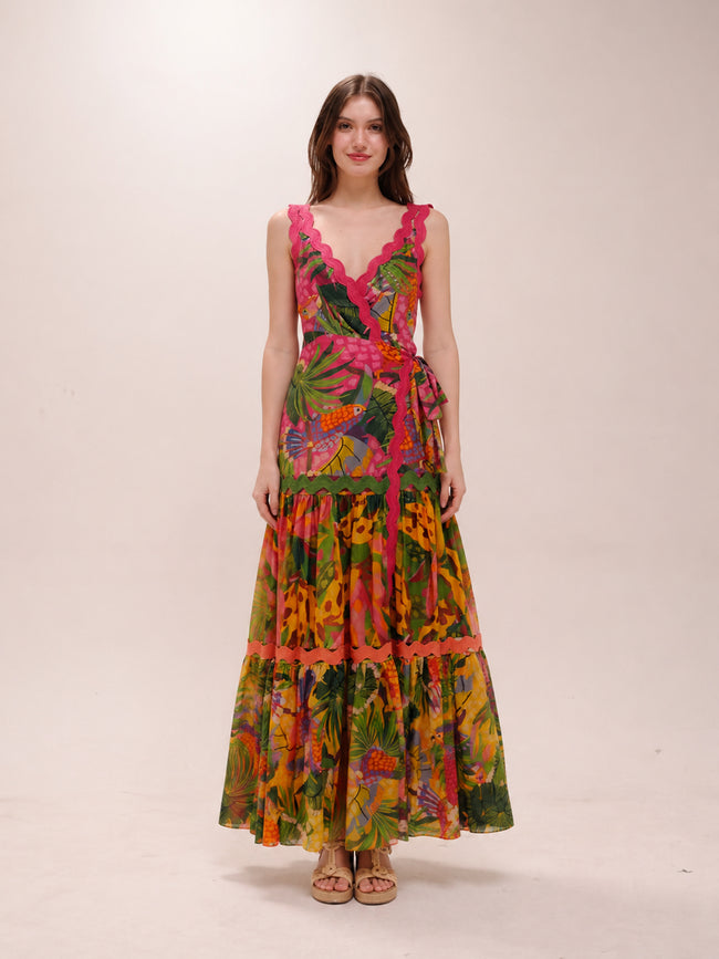 Tropical Parrot Maxi Dress