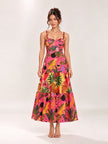 Pop Leopards Mixed Midi Dress