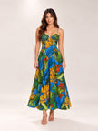 Banana Grapes Blue Maxi Dress