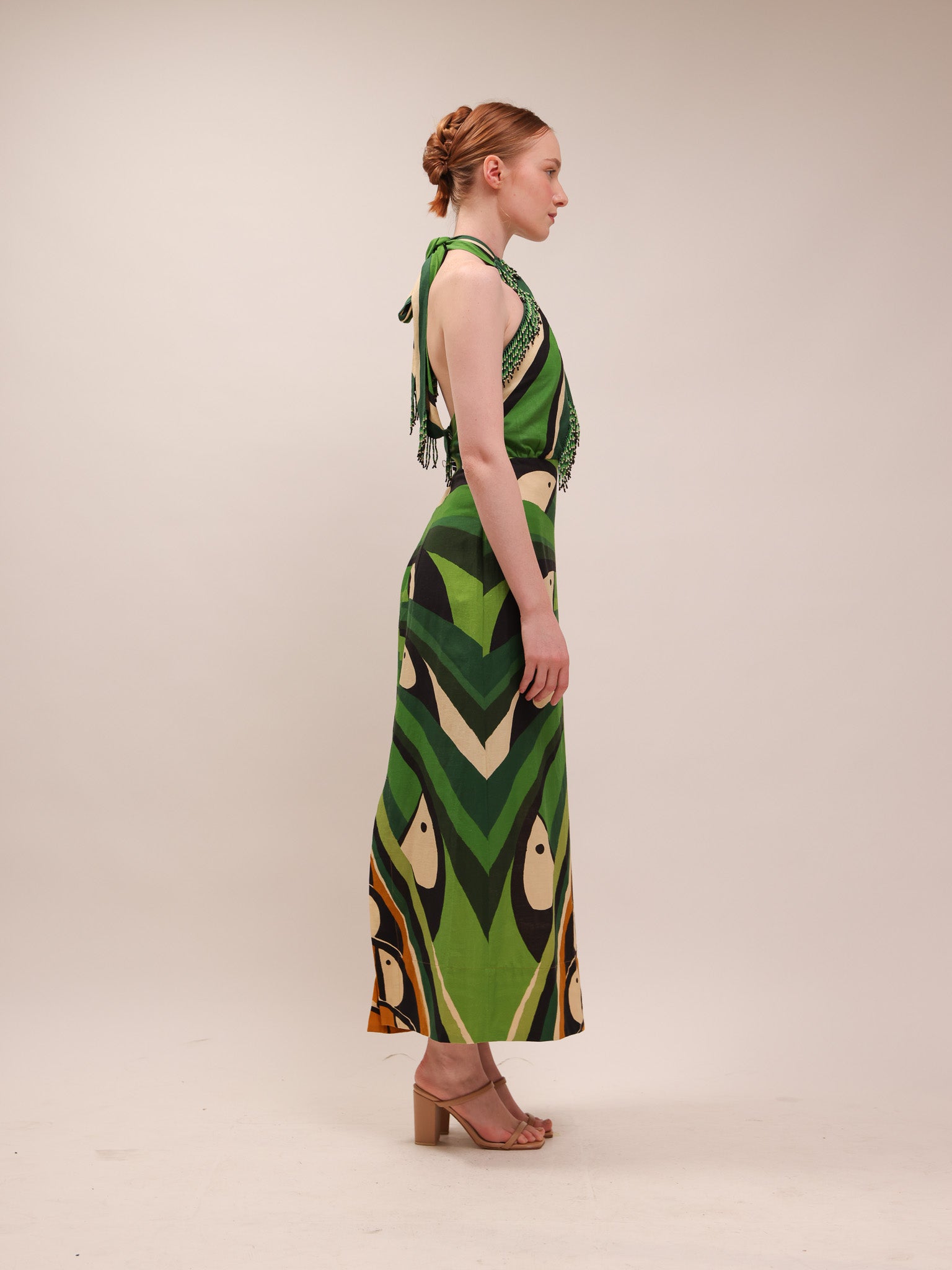 Toucan Tree Green Maxi Dress