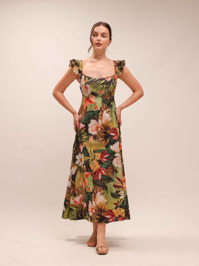 Botanical Forest Maxi Dress