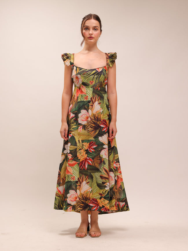 Botanical Forest Maxi Dress