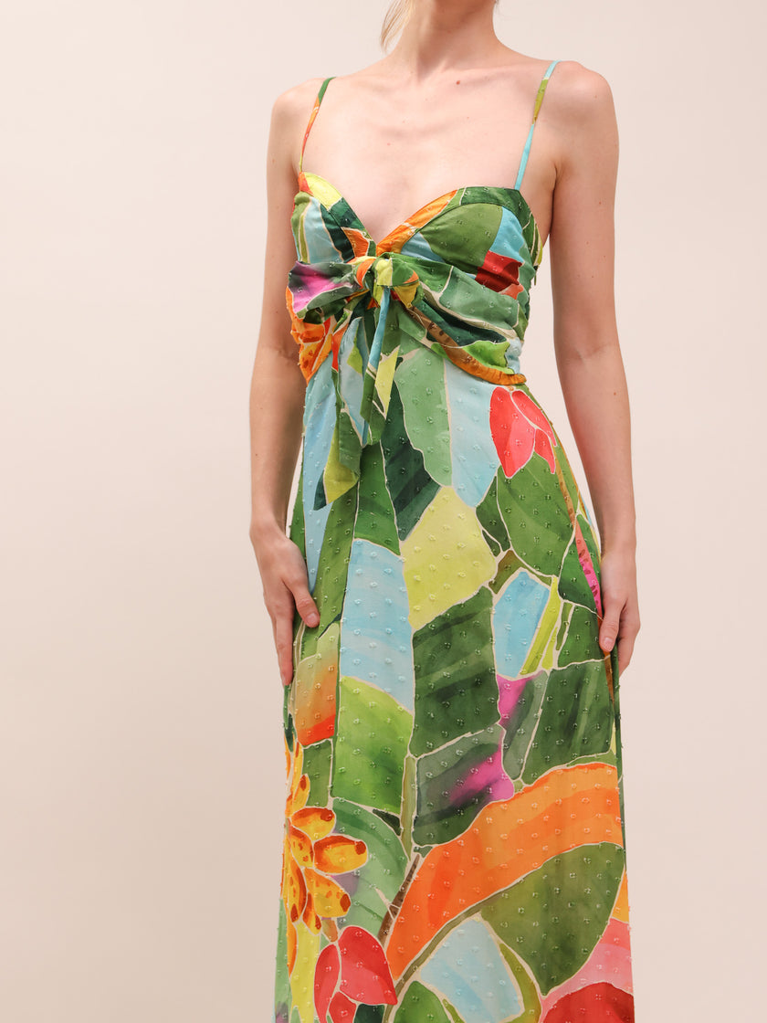 Tie-Waist Printed Dress