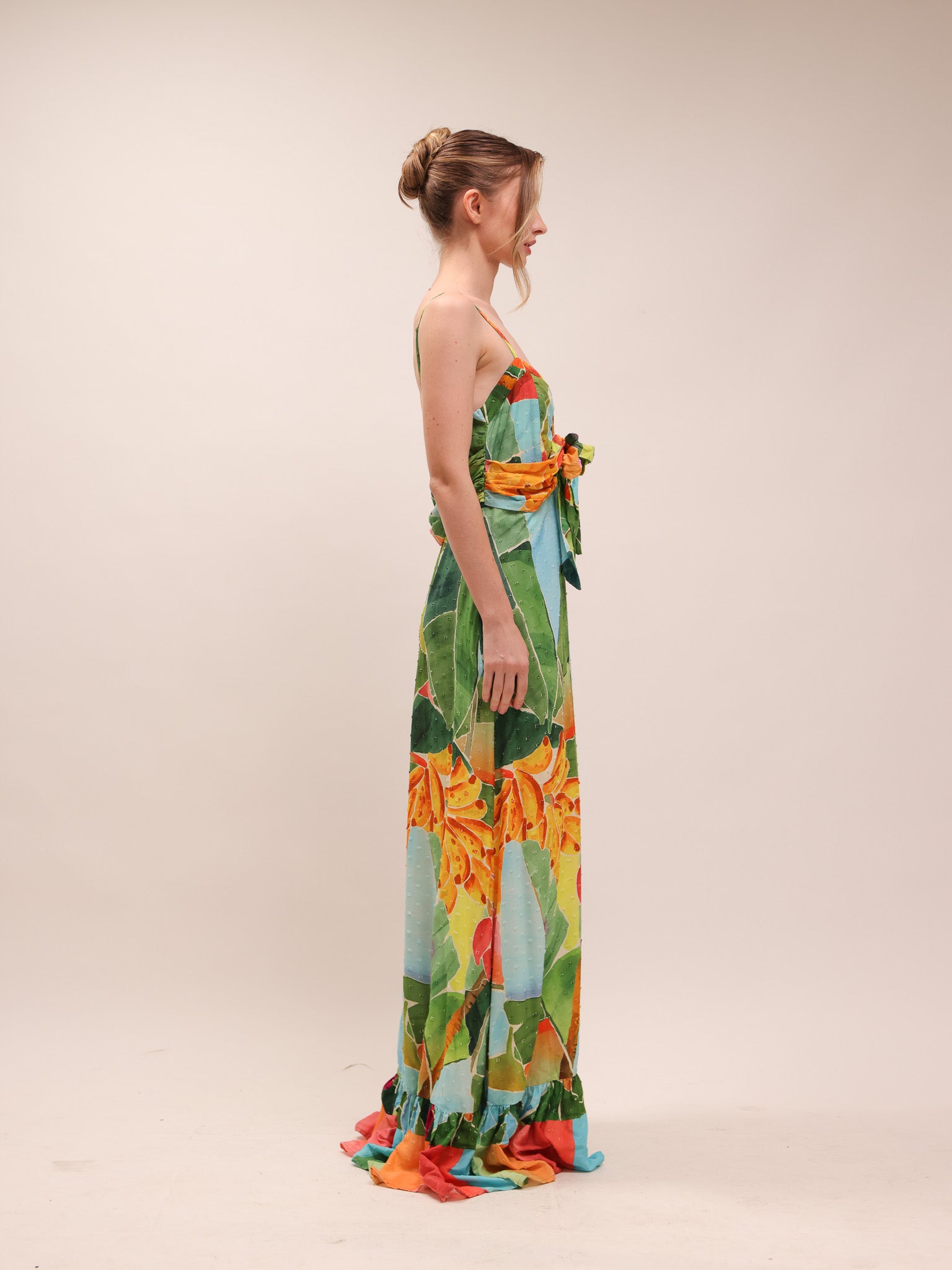 Tie-Waist Printed Dress