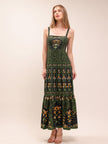 Black Flowers Arch Lenzing Ecovero Euroflax Maxi Dress