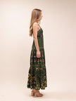 Black Flowers Arch Lenzing Ecovero Euroflax Maxi Dress
