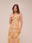 Jungle Chic Sand Midi Dress