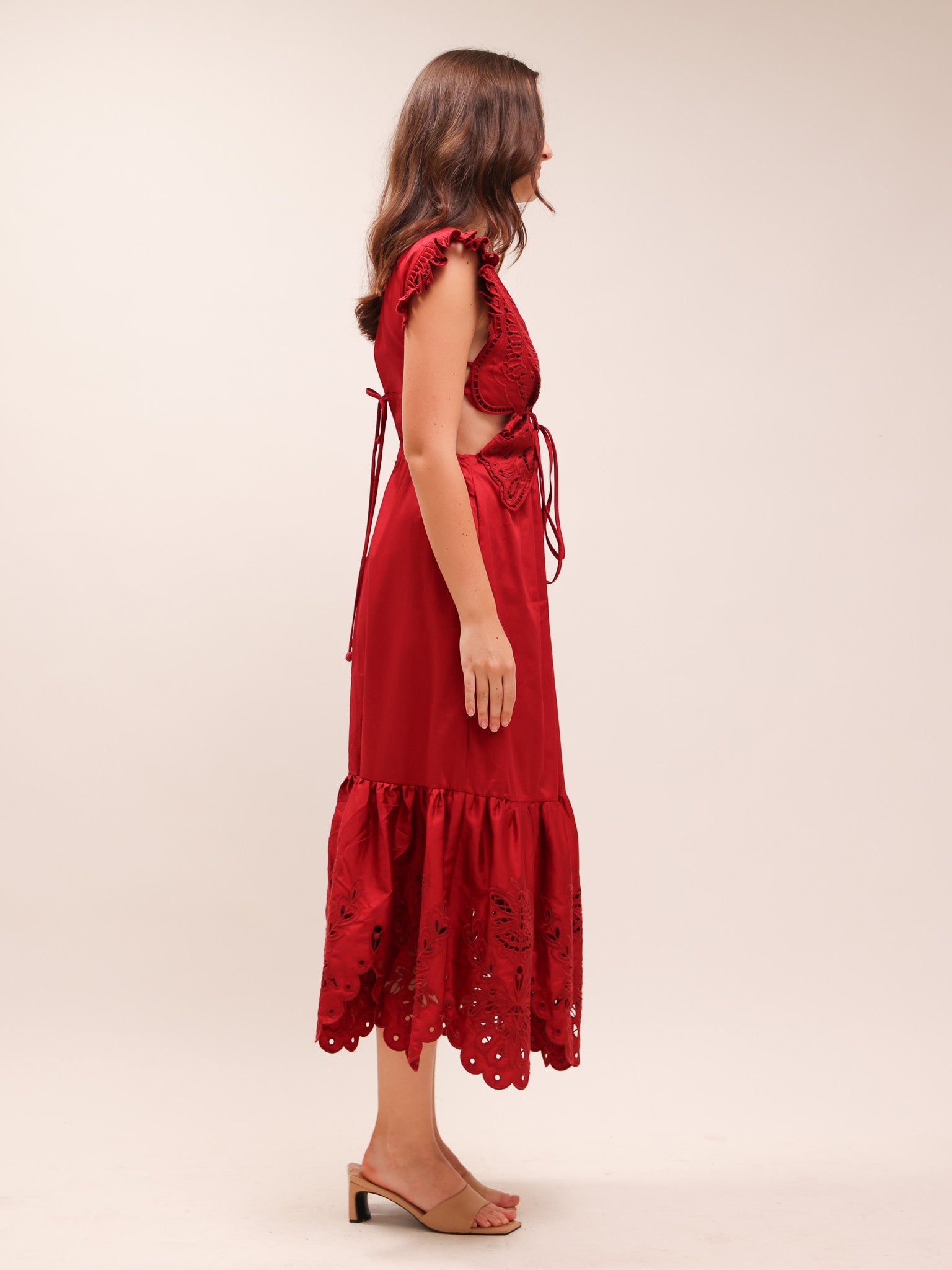 Red Butterfly Midi Dress