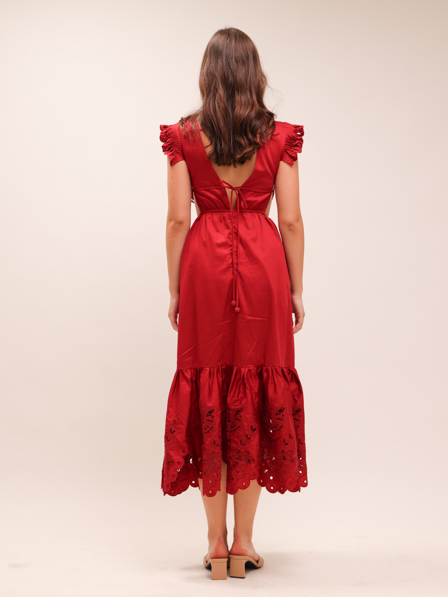Red Butterfly Midi Dress