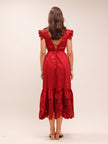 Red Butterfly Midi Dress