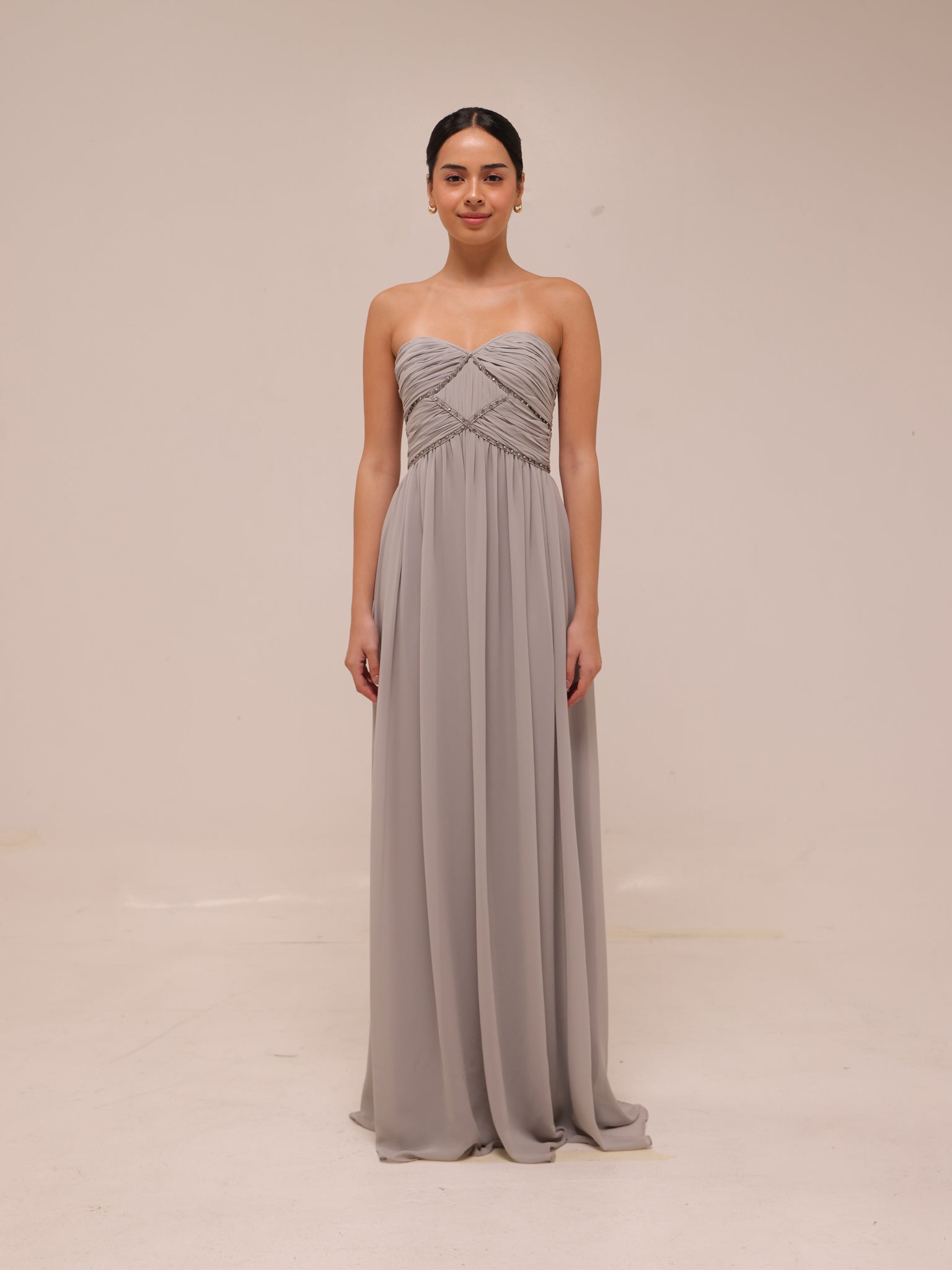Pearl Strapless Maxi Dress