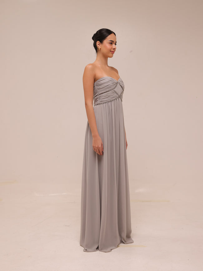 Pearl Strapless Maxi Dress